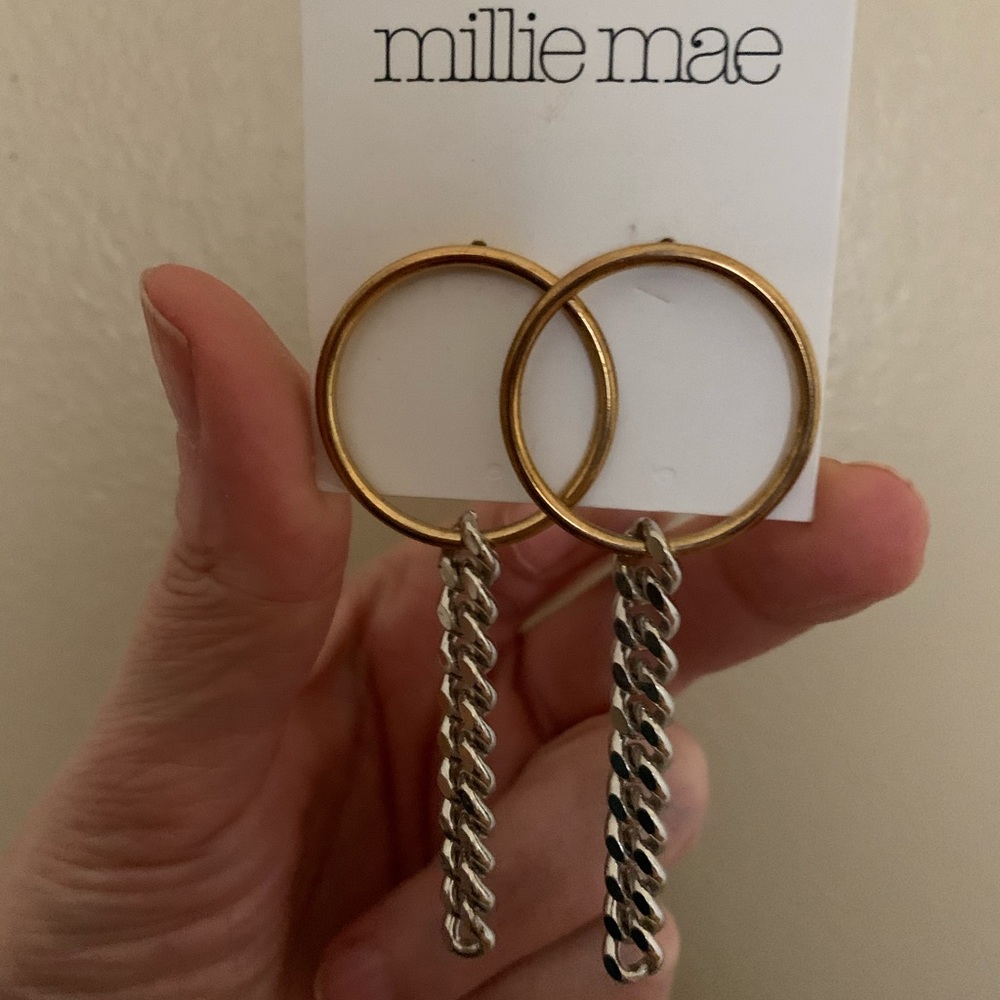 Millie Mae 2-tone Earrings, New; Never worn